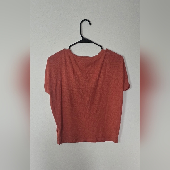 Express Rust Orange Short Sleeve Knit Casual Everyday Top Soft Cotton Modal XXS - Picture 2 of 4